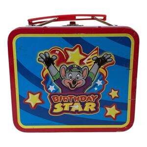 Vintage 2000s Chuck E Cheese Lunchbox "Birthday Star" Tin Metal Collectible Y2K